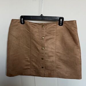 GAP Tan Button-Front Mini Skirt